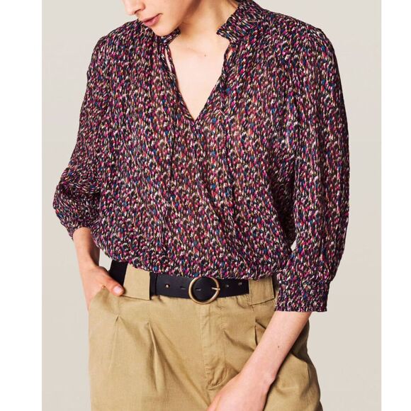 ba&sh Women's Ruffle Collar Dallas Top, Size L - Picture 1 of 6
